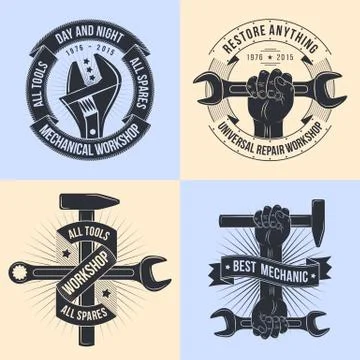 Emblem mechanics Stock Illustration