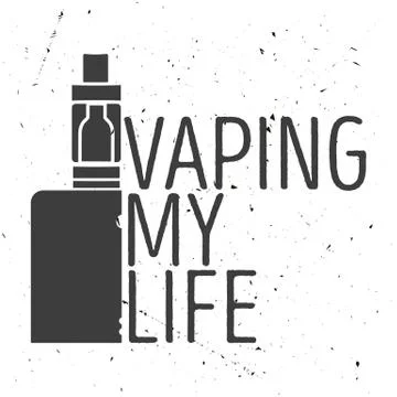Emblem or poster of an electronic cigarette 스톡 일러스트
