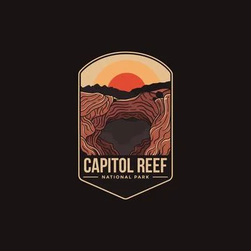 Emblem patch logo illustration of Capitol Reef National Park Stock Illustration