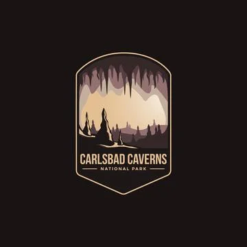 Emblem patch logo illustration of Carlsbad Caverns National Park Ilustração Stock