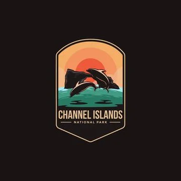 Emblem patch logo illustration of Channel Islands National Park Stock Illustration