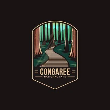 Emblem patch logo illustration of Congaree National Park on dark background Stock-Illustration