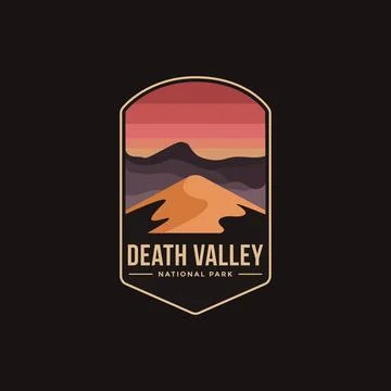 Emblem patch logo illustration of Death Valley National Park on dark background Stock Illustration