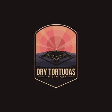 Emblem patch logo illustration of Dry Tortugas National Park on dark background Illustrazione stock