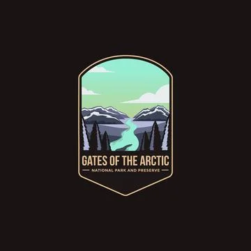 Emblem patch logo illustration of Gates of the Arctic National Park Stock Illustration