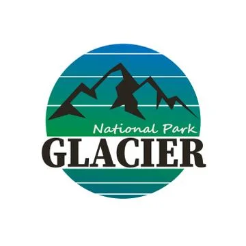 Emblem patch logo illustration of Glacier National Park Emblem patch logo Stock Illustration