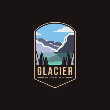 Emblem patch logo illustration of Glacier National Park Emblem patch logo Stock Illustration