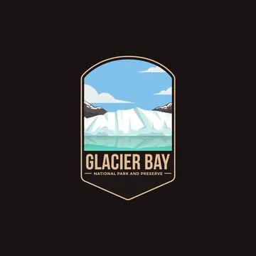 Emblem patch logo illustration of Glacier Bay National Park Illustrazione stock