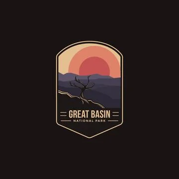 Emblem patch logo illustration of Great Basin National Park on dark background Stock Illustration