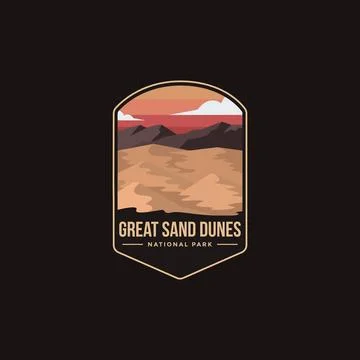 Emblem patch logo illustration of Great Sand Dunes National Park Stock Illustration
