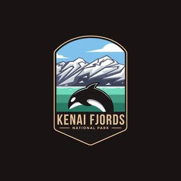 Emblem patch logo illustration of Kenai Fjords National Park Emblem patch logo Stock Illustration