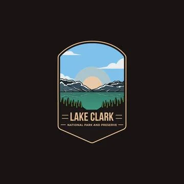 Emblem patch logo illustration of Lake Clark National Park Stock Illustration