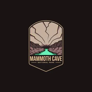 Emblem patch logo illustration of Mammoth Cave National Park on dark background Stock Illustration