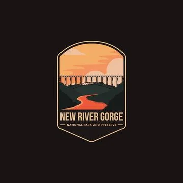 Emblem patch logo illustration of New River Gorge National Park Stock Illustration