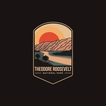 Emblem patch logo illustration of Theodore Roosevelt National Park Stock Illustration