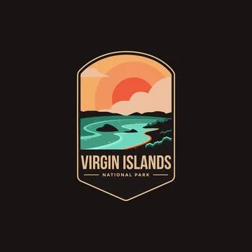 Emblem patch logo illustration of Virgin Islands National park Illustrazione stock