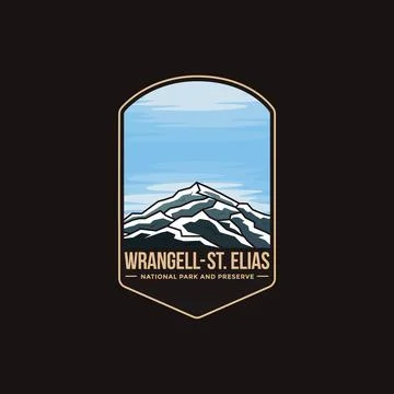 Emblem patch logo illustration of WrangellSt. Elias National Park Stock Illustration