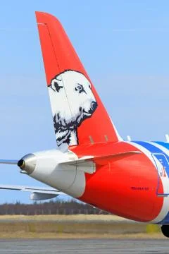 Emblem on a plane tail 스톡 사진