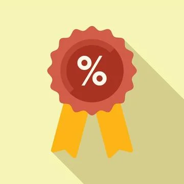 Emblem promotional code icon flat vector. Reduction code Stock Illustration