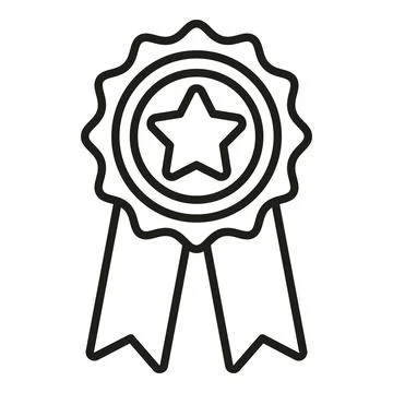 Emblem rate icon outline vector. Customer feedback Stock Illustration