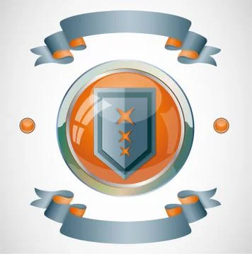 Emblem with ribbons. Stock Illustration