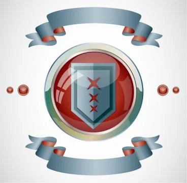 Emblem with ribbons. Stock Illustration