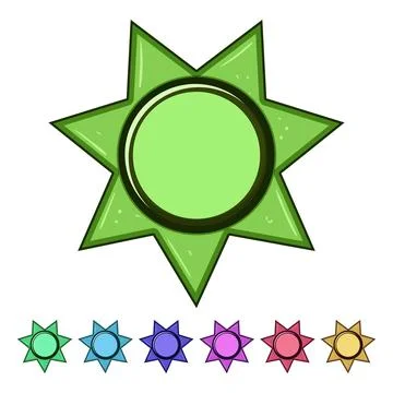 Emblem sheriff badge cartoon vector graphic Stock Illustration