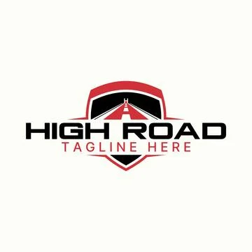 Emblem shield guard road initial H font bridge driving freeway safety car Stock Illustration