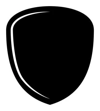 Emblem Shield logo template flat illustration, shielding icon in black and white Stock Illustration