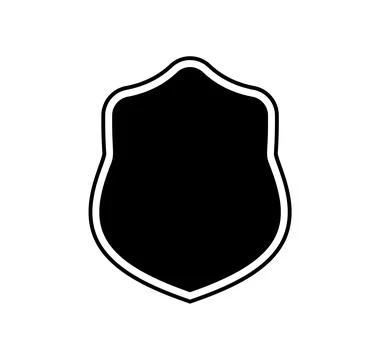 Emblem Shield logo template flat illustration, shielding icon in black and white Stock Illustration