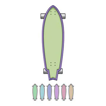 Emblem skate board cartoon vector graphic Illustration