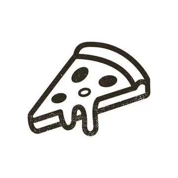 Emblem of slice of pizza Stock Illustration