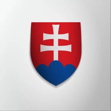 Emblem of Slovakia. 17th of July. Vector illustration. White patriarchal cros Stock Illustration