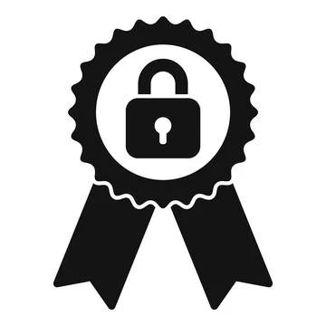 Emblem SSL certificate icon simple vector. Web secure Stock Illustration