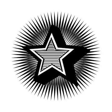 Emblem star. Vector illustration eps10. Fashion print. Stock Illustration