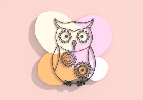 Emblem of a stylized owl, symbolizing wisdom, knowledge, and unlocking potential 스톡 일러스트