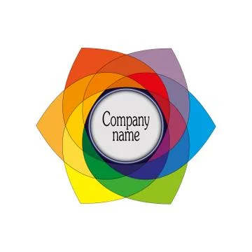 Emblem, a symbol of multi-colored hexagonal Stock Illustration