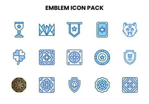 Emblem Two Colour Bundle Icons Pack Stock-Illustration