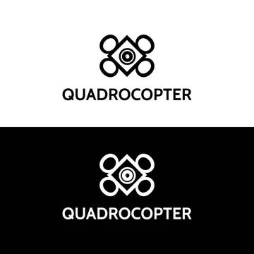 Emblem vector sign for quadrocopter Abstract geometrical symbol of quadroc... Stock Photos