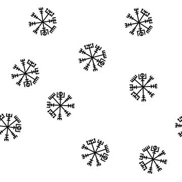 Emblem viking vector seamless pattern イラスト素材