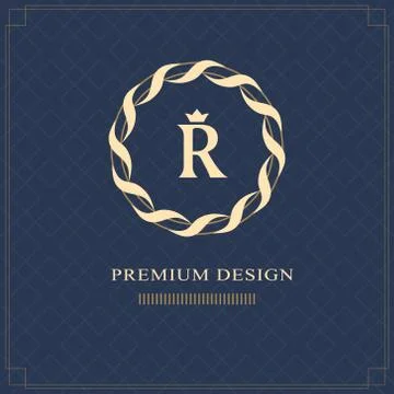 Emblem of the weaving circle. Monogram design elements, graceful template. R Stock-Illustration