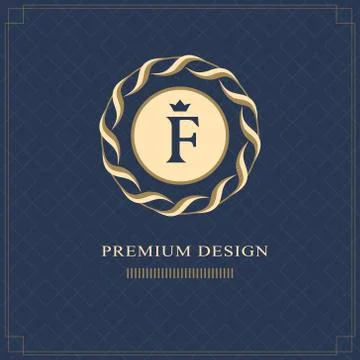 Emblem of the weaving circle. Monogram design elements, graceful template. E Illustrazione stock