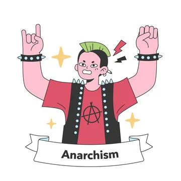 Emblematic anarchist figure. Flat vector illustration Stock Illustration