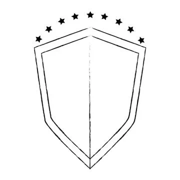 Emblematic shield isolated icon Stock Illustration