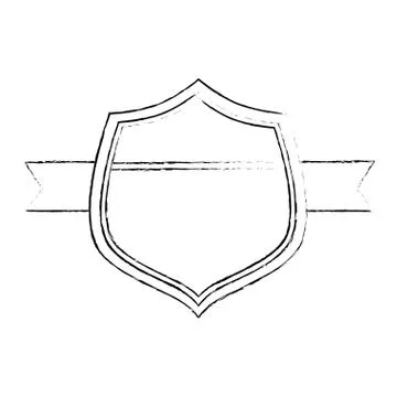 Emblematic shield isolated icon Stock Illustration