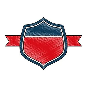 Emblematic shield isolated icon Stock Illustration