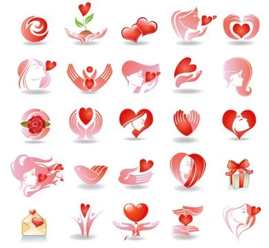 Emblems on love Stock Illustration