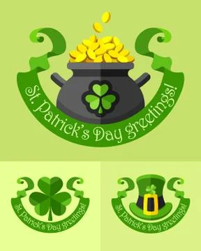 Emblems for saint patricks day Stock Illustration