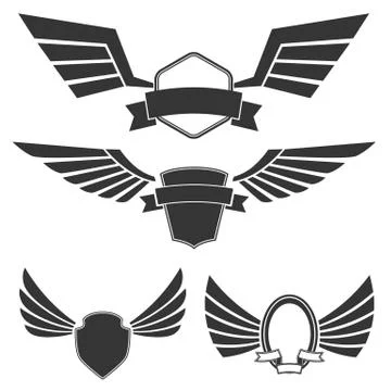 Emblems with wings Illustrazione stock gratuita