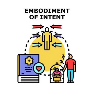 Embodiment of intent concept creating personal impact and influence Illustrazione stock
